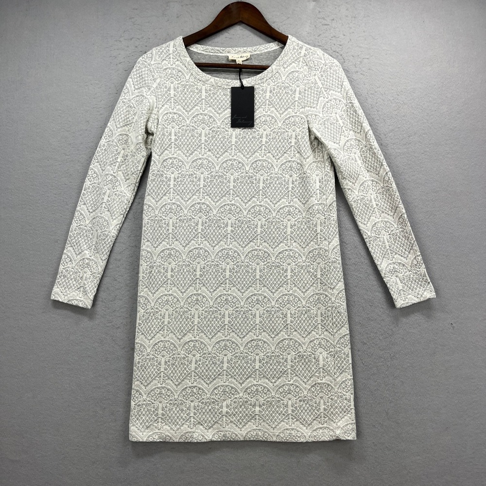 Jane and Delancey Dress Womens XS White Paistely Lace Knit Mini Boho Cottage NEW